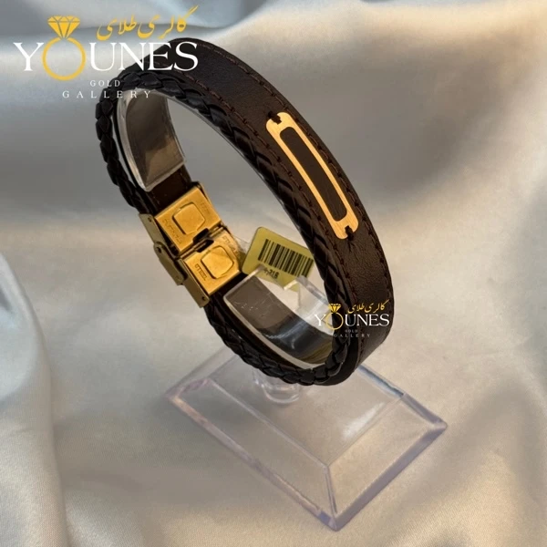 دستبند طلا چرم مردانه L145